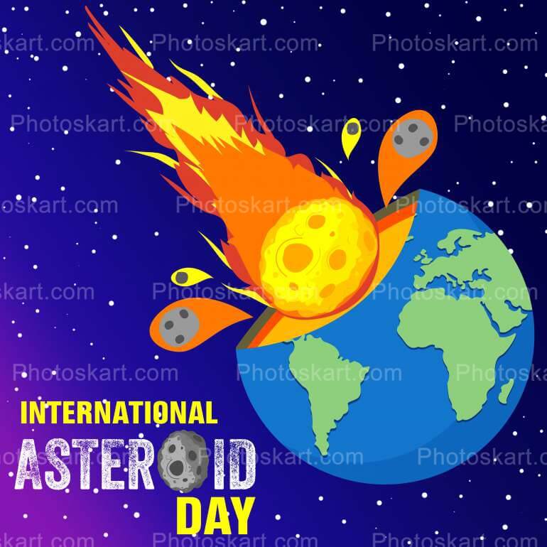 International Asteroid Day Royalty Vector