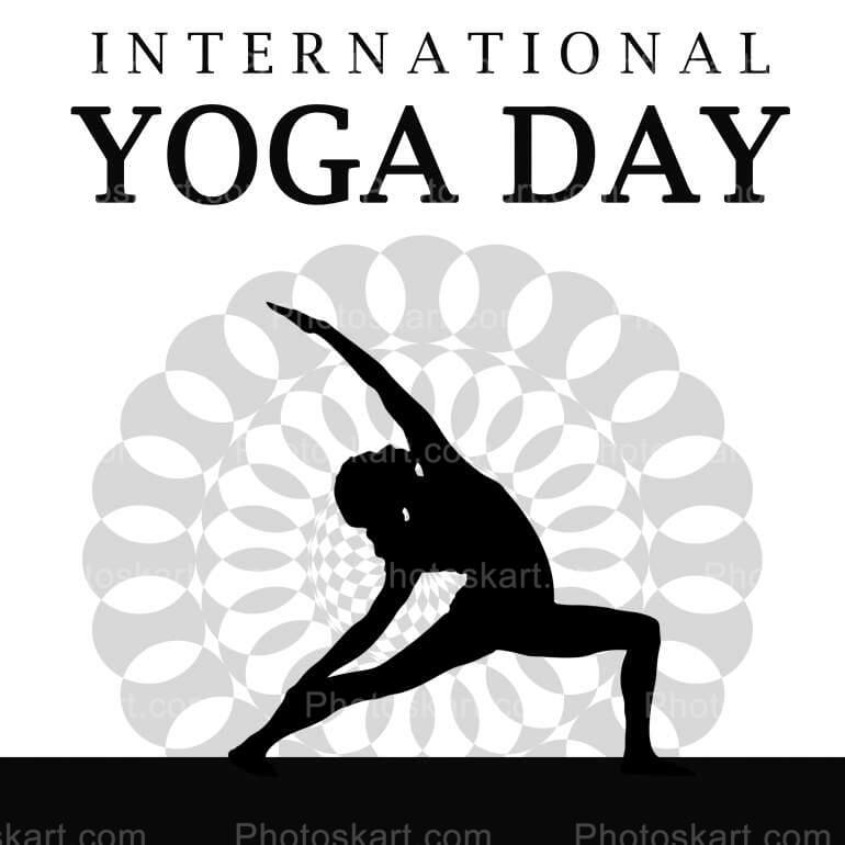 Black And White Yoga Day Vector Stock Images
