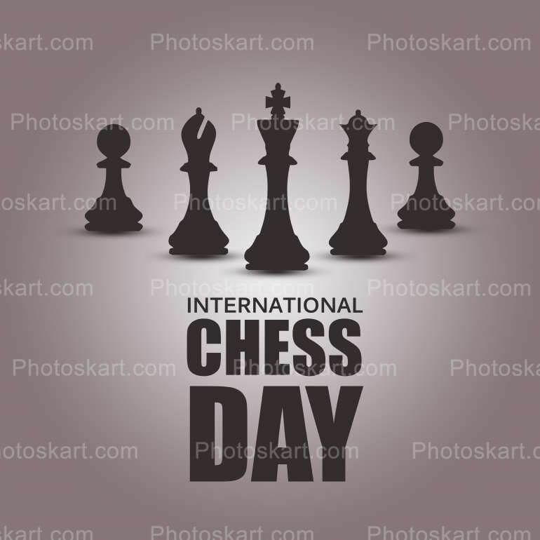 Chess Day Pieces Vector Design