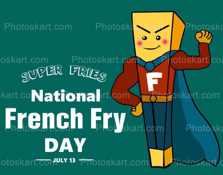 Creative French Fry Day Vector Stock Image