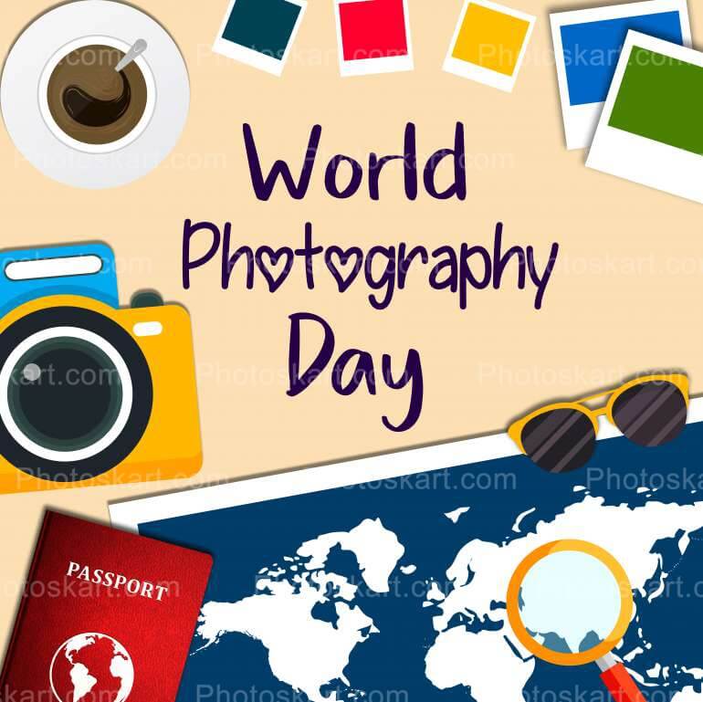 Colorful World Photography Day Vector