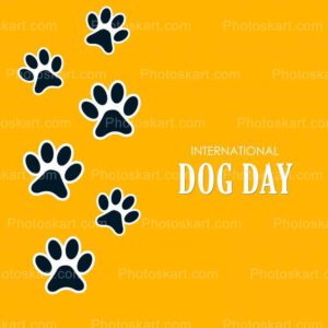 dog day with dog paw stock vector