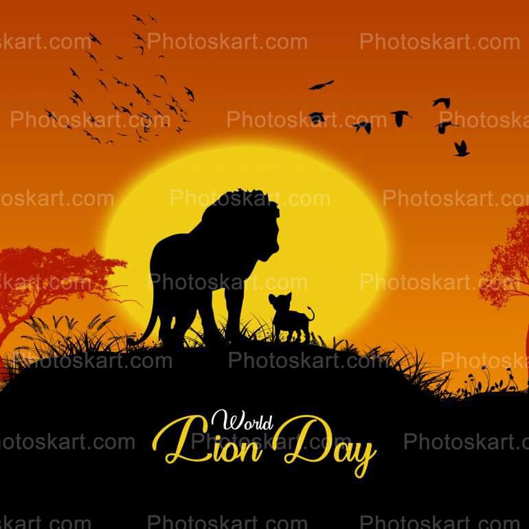 Lion King With Simba Concept Vector Stock Image