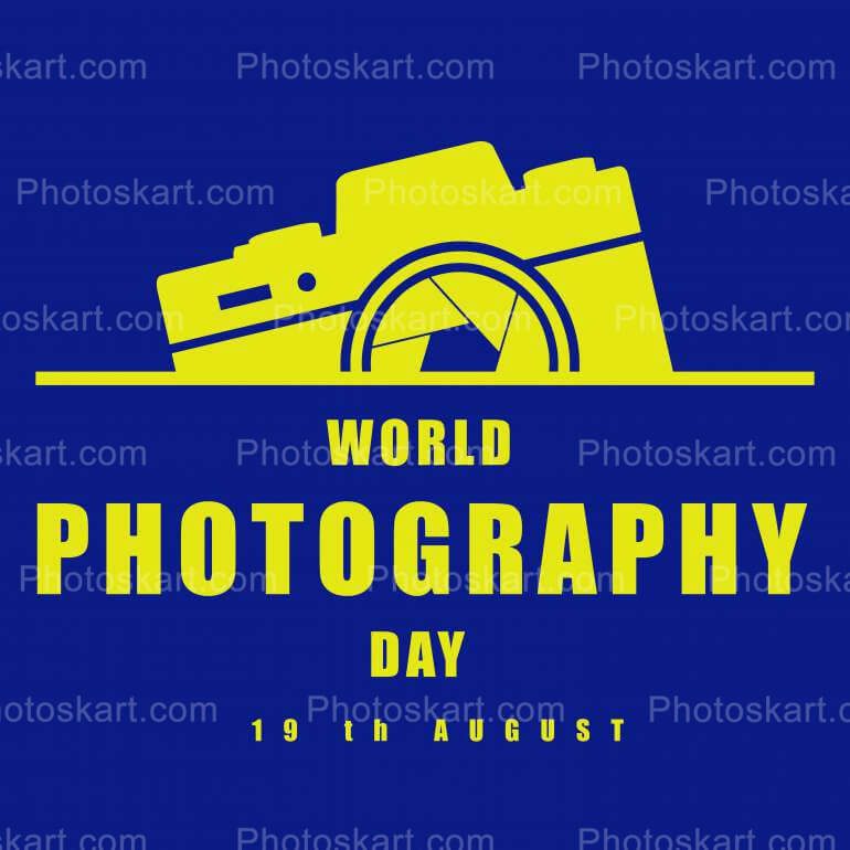 Photography Day Celebration With A Camera Vector