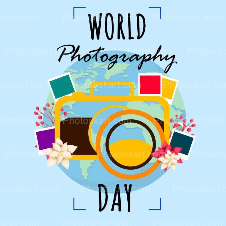 Unique World Photography Day Vector Illustration