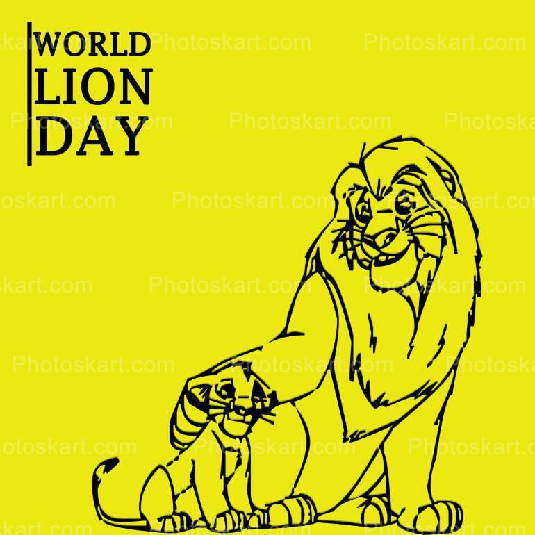 Vector Of World Lion Day Illustration