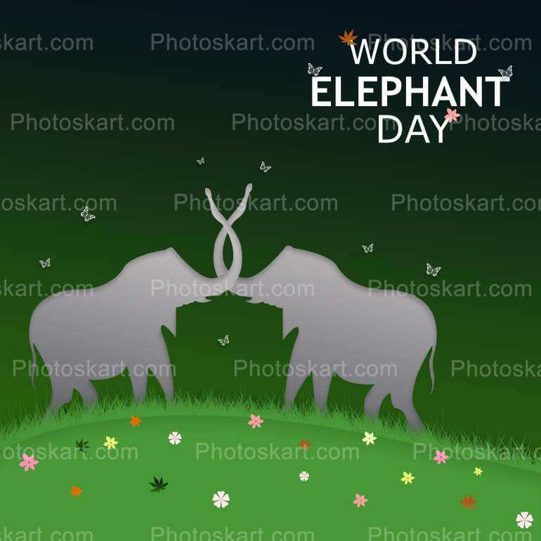 World Elephant Day Vector Stock Image
