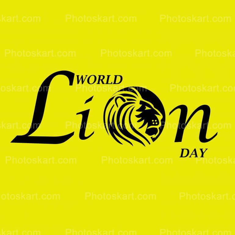 World Lion Day Clipart Vector Image