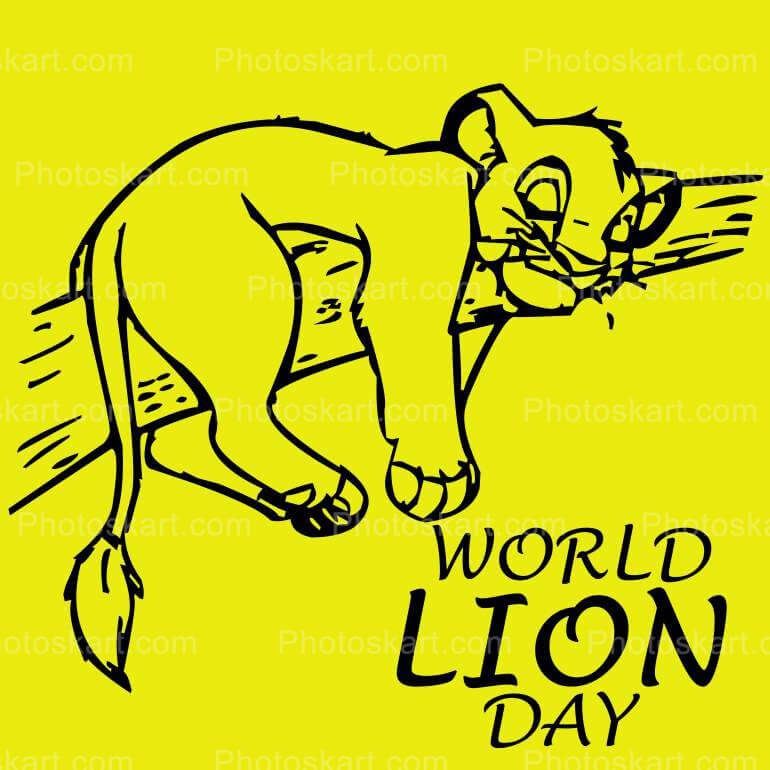 World Lion Day Free Vector Stock Image