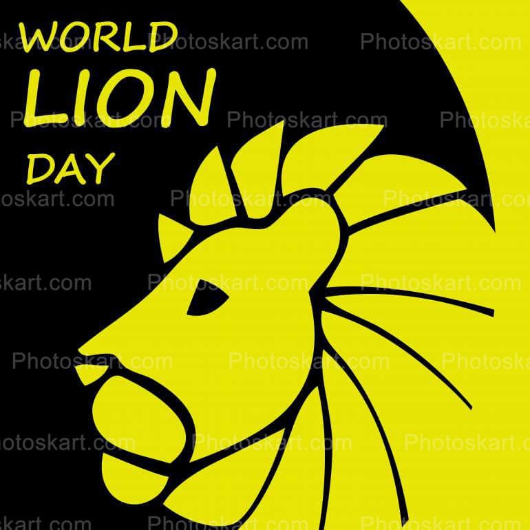 World Lion Day Poster Stock Image