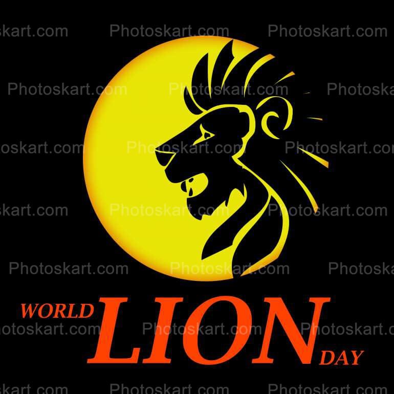 World Lion Day Vector Concept Image