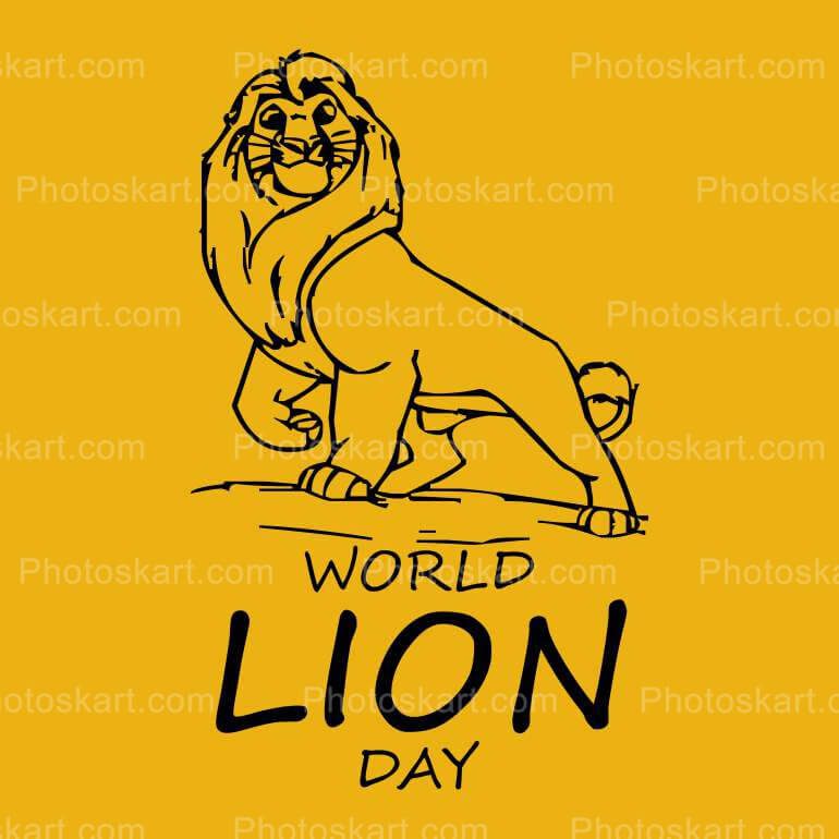 World Lion Day Wishes Vector