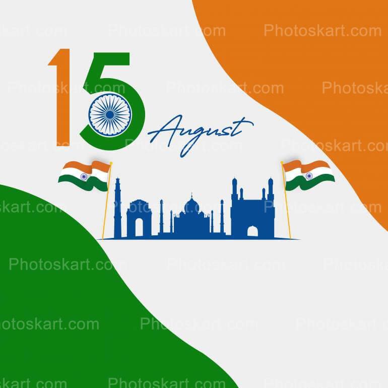 15 August Greeting Vector Stock Image