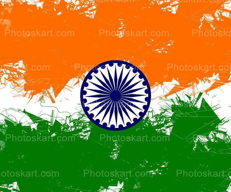 Flat Indian Flag Image Vector