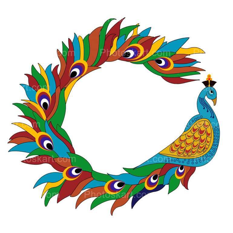 Peacock collection ethnic style sketch for your Vector Image