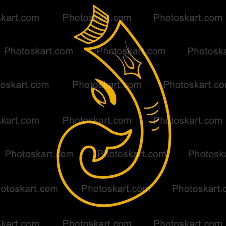 Golden Lord Ganesha Abstract Hd Png Image