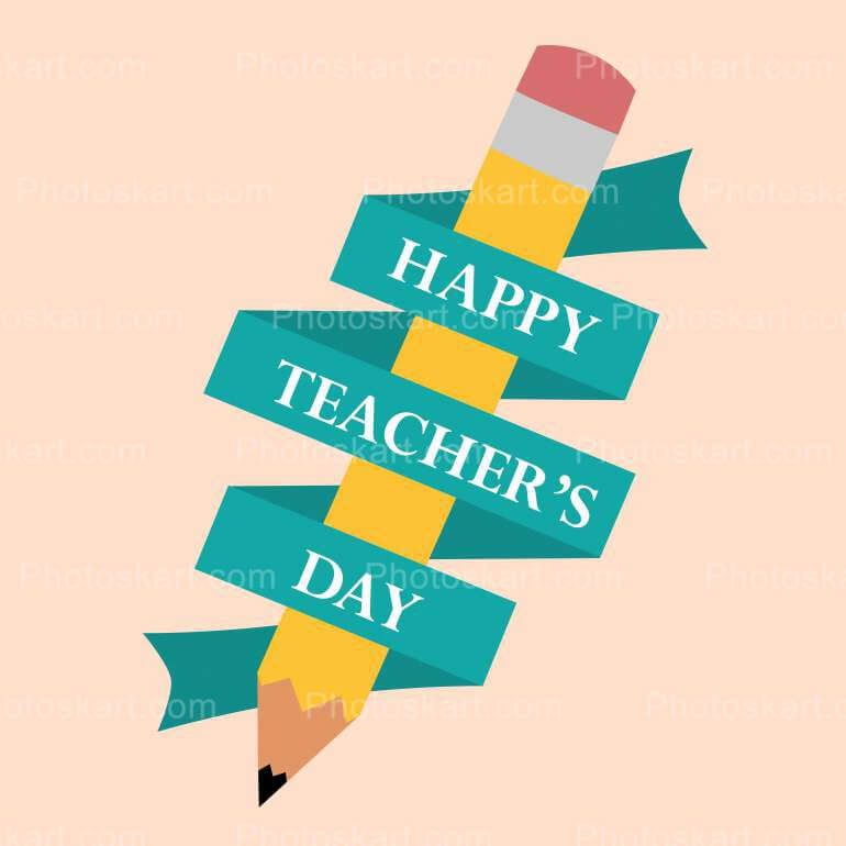 Happy Teachers Day Wishing With Pencil