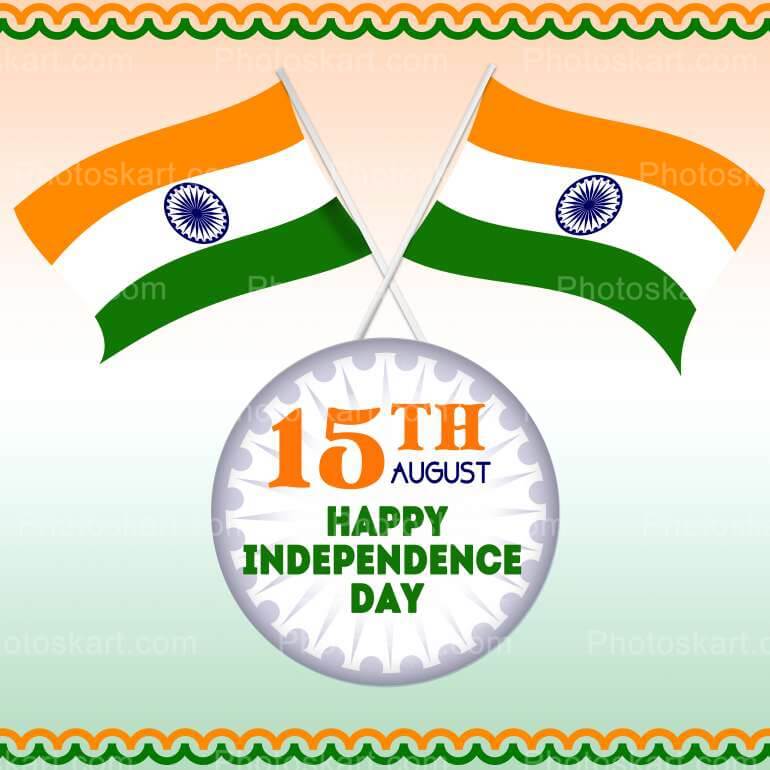 Independence Day Celebration With Flag Vector