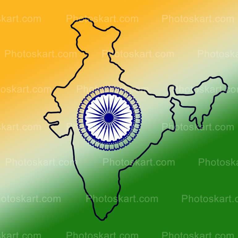 Indian Map Independence Day Image
