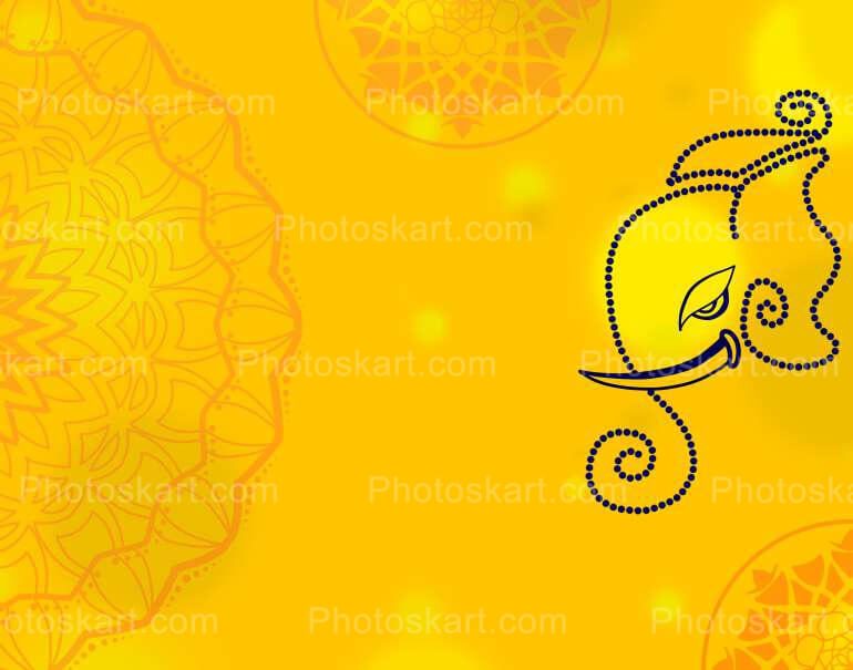 Lord Ganesha With Yellow Background