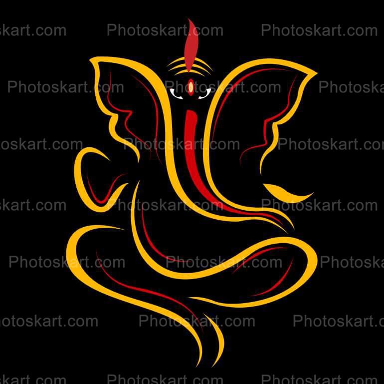 Yellow And Red Lord Ganesh Hd Png Vector