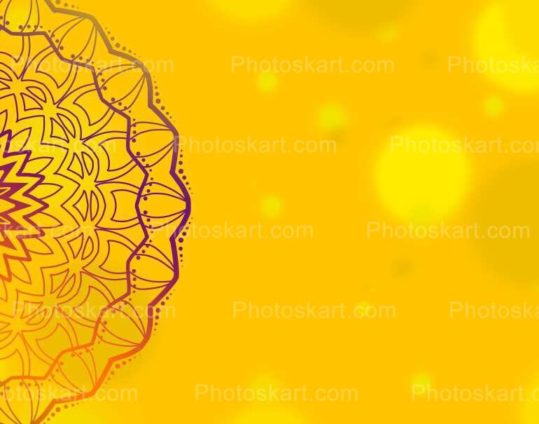 Yellow Background With Mandala Art