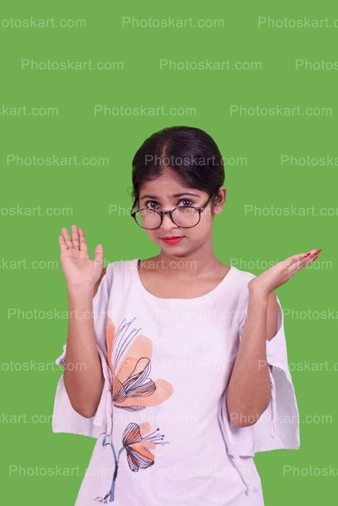An Indian Girl Casual Pose With Spectacles