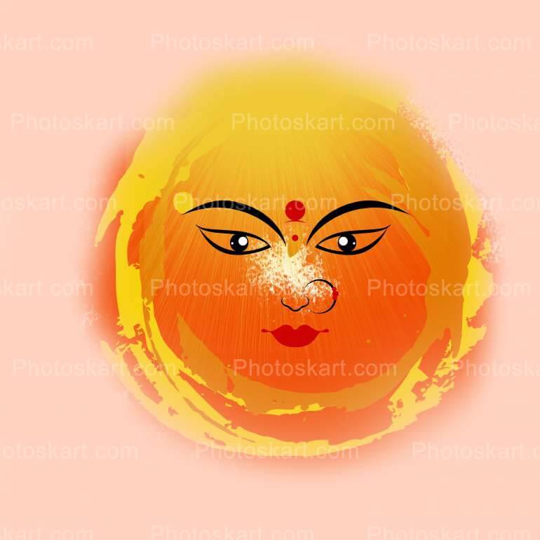 Creative Maa Durga Face Vector Design