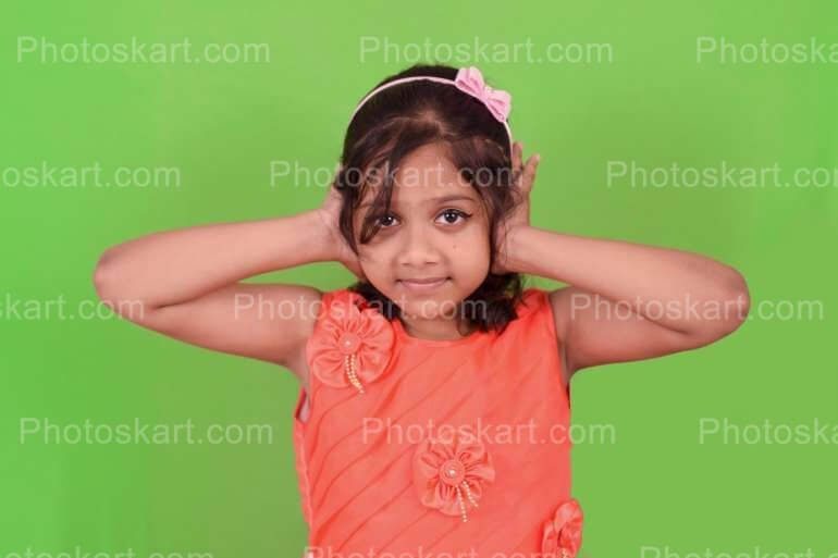 Cute Indian Girl Blocked Her Ears With Hands