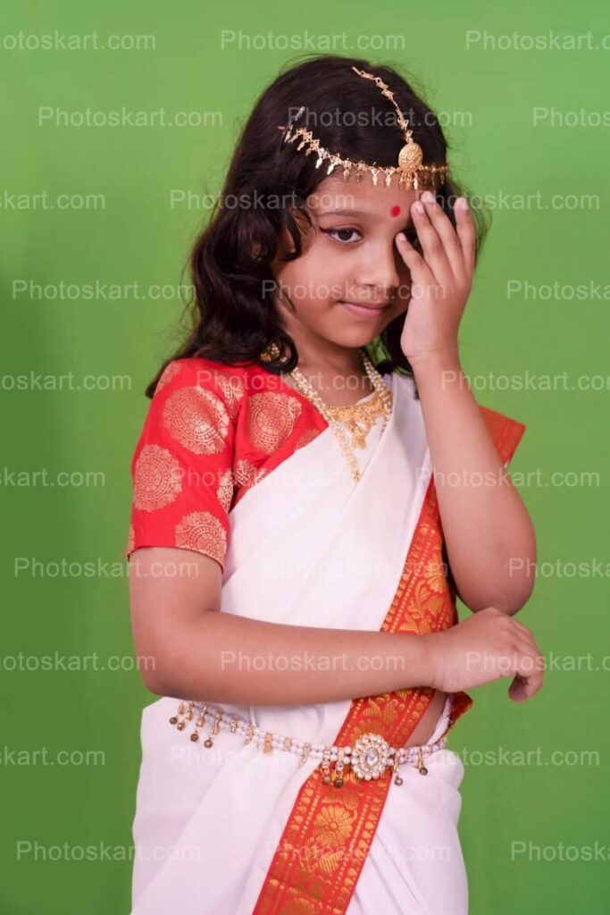 Cute Indian Girl Traditional Dance Royalty Image