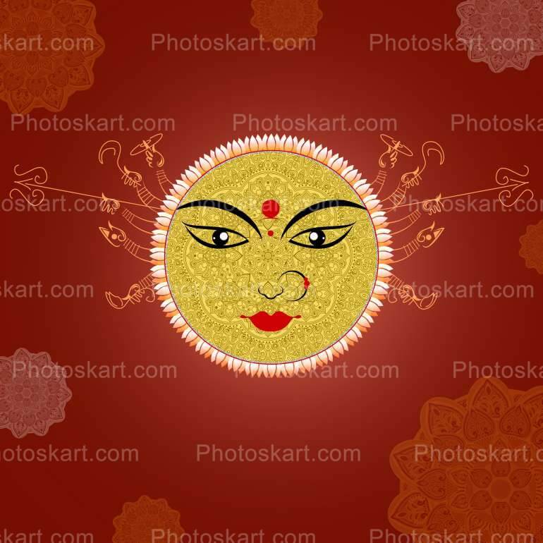 Free Goddess Durga Face Creative Design