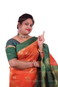indian-woman-pointing-with-her-fingers-stock-image
