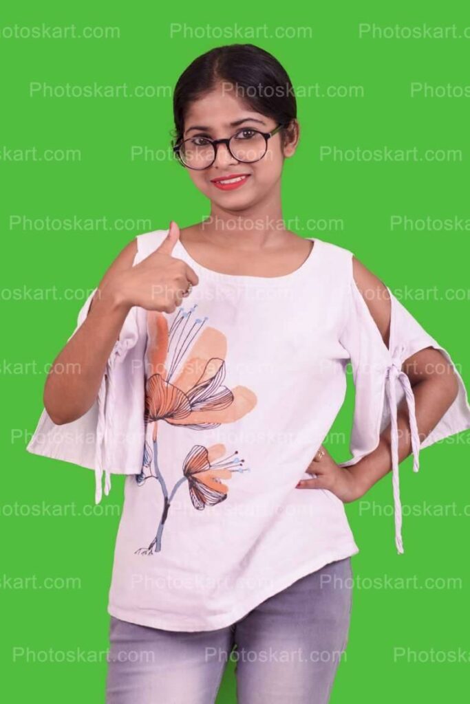 Pretty Indian Girl Showing Thumb Royalty High Res Stock Image