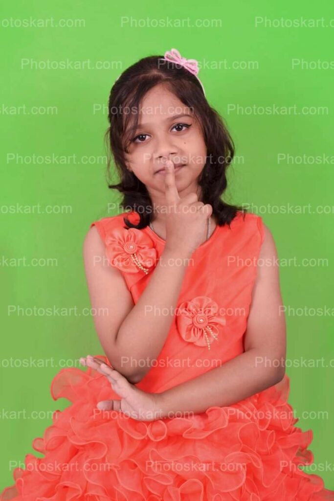 Pretty Indian Girl Silence Pose Royalty Image