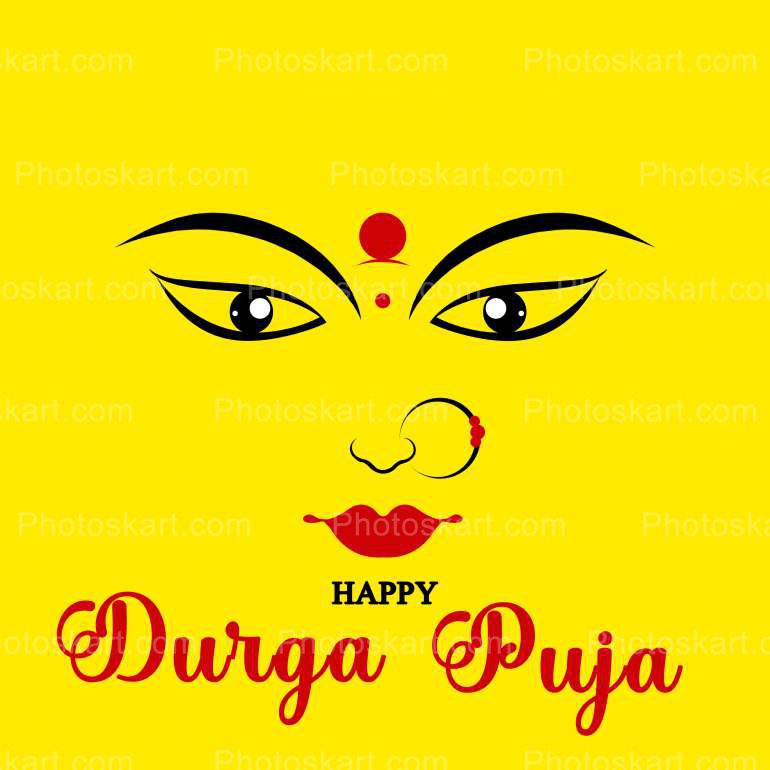simple happy durga puja illustration vector design free download |  Photoskart