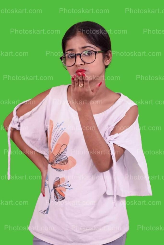 Smart Indian Girl Giving Flying Kiss Stock Image