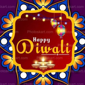 beautiful stock happy diwali wishing with lantern