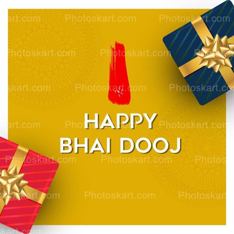 Creative Happy Bhai Dooj With Giftbox Vector