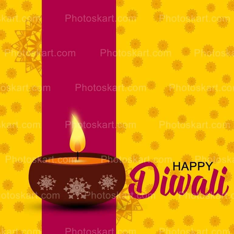free happy diwali wishes on yellow background | Photoskart
