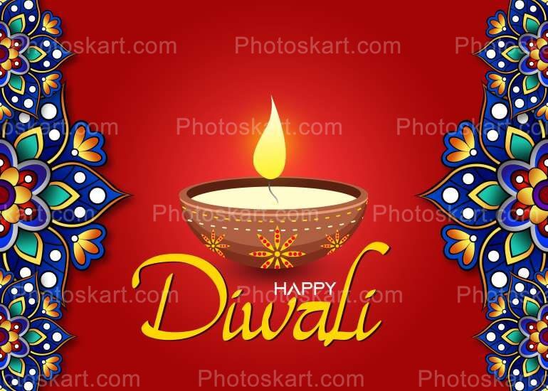 Happy Diwali Wishing Creative Coloful Mandala