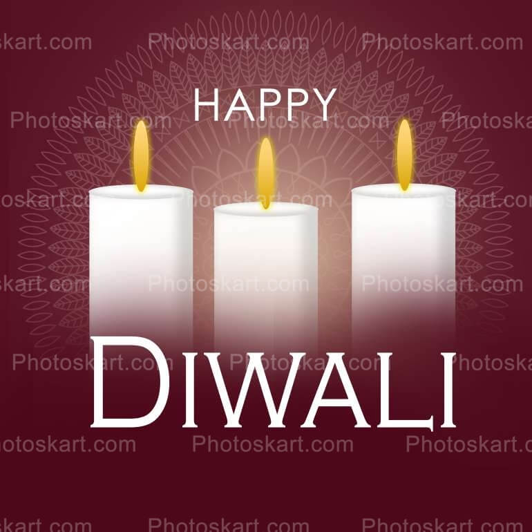 Happy Diwali With Candle Vector Stock Image
