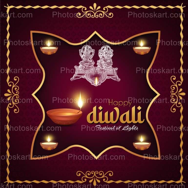 Happy Diwali With Laxmi And Ganesh Stock Vector