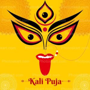 happy kali puja greeeting with maa kali face