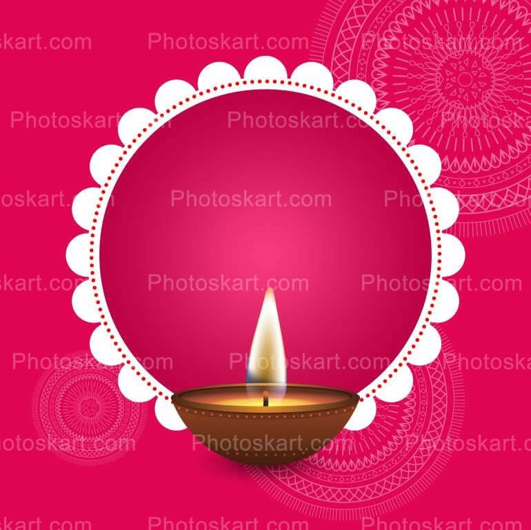 Pink Background With Diya Free Stock Vector