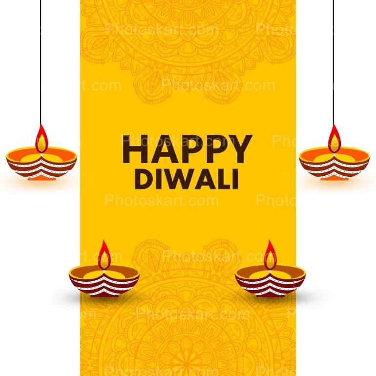 Simple Happy Diwali Greeting Stock Illustration
