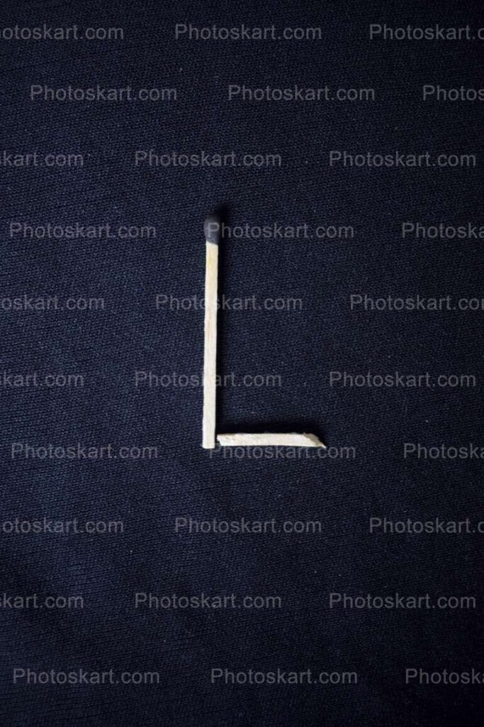 Alphabet L Made With Wooden Matches Stock Image