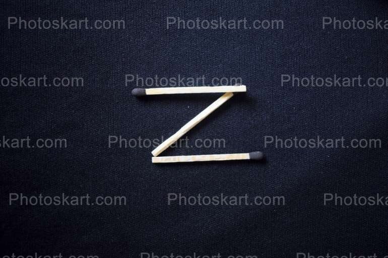Alphabet Z Made With Wooden Matches Stock Image