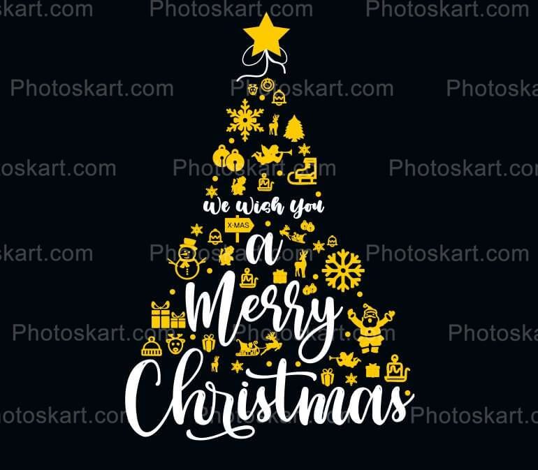 Black Background Christmas Tree Text Image