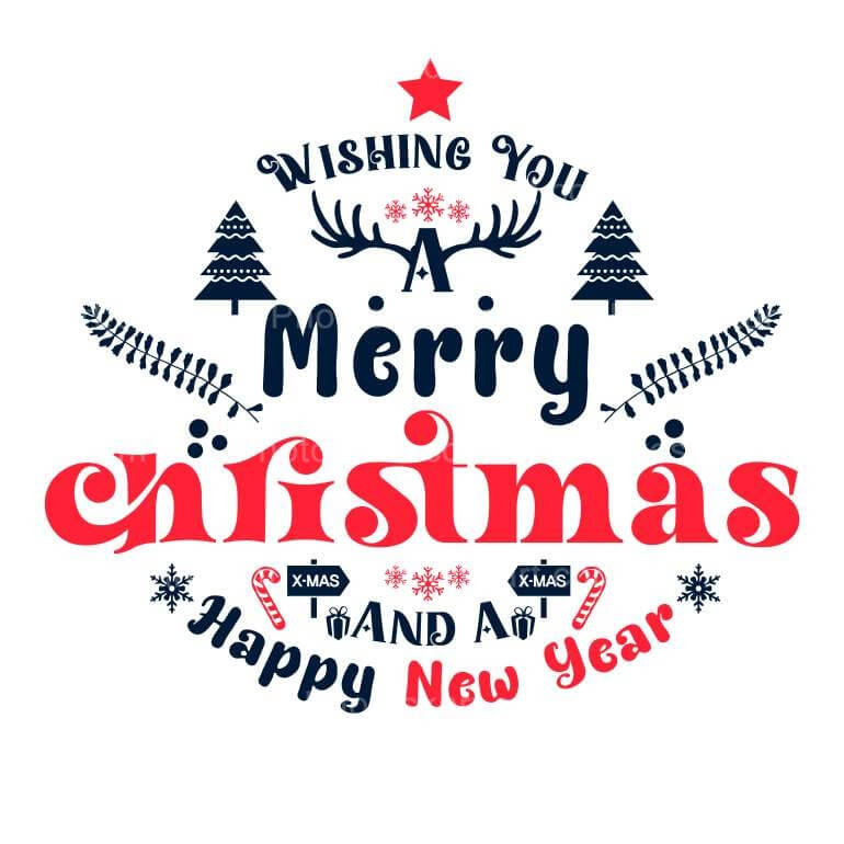 Christmas And New Year Wishes Free Vector