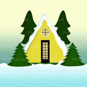 christmas-snowfall-in-countryside-house-vector